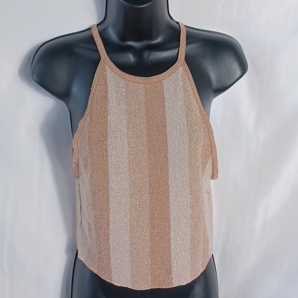 Forever 21 Contemporary Crop top, gold, sz L